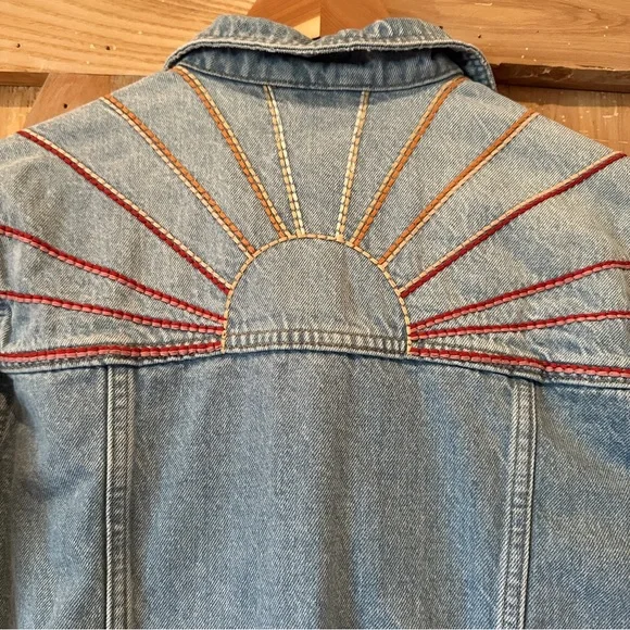 Marine Layer Embroidered Denim Jacket with Sunburst Design Size M - Picture 5 of 12
